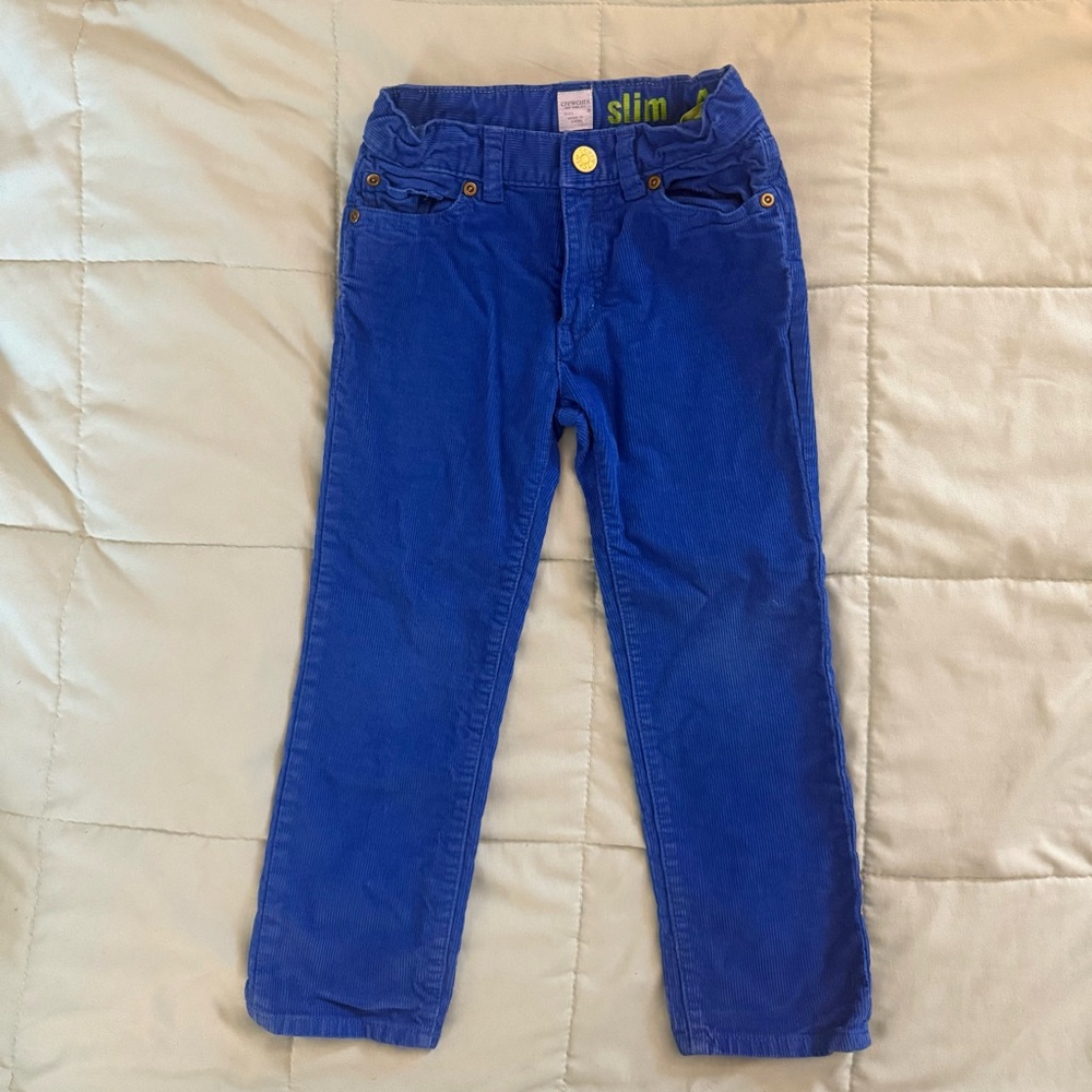 Crewcuts Cobalt Blue Slim Fit Corduroy Pants - 4T